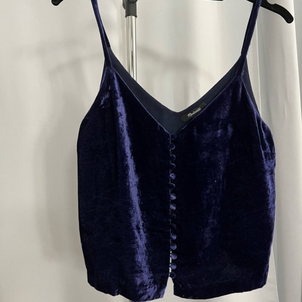 Madewell navy velvet cami. Size 00